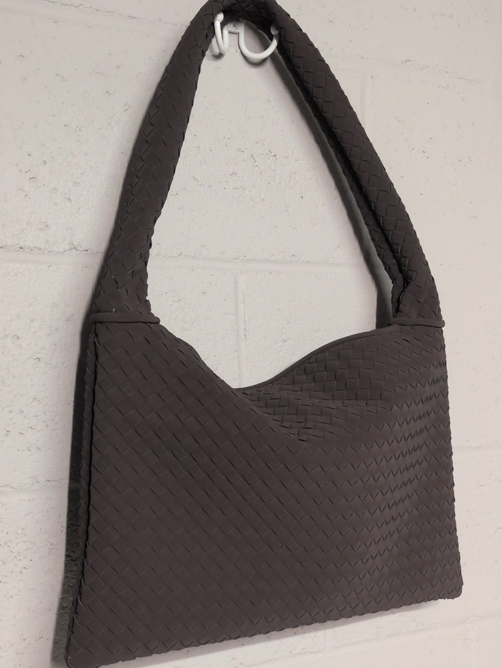 Slouchy Woven Suede Hobo Bag Crossbody Crescent Shoulder Tote Purse NWOT - Picture 3 of 9